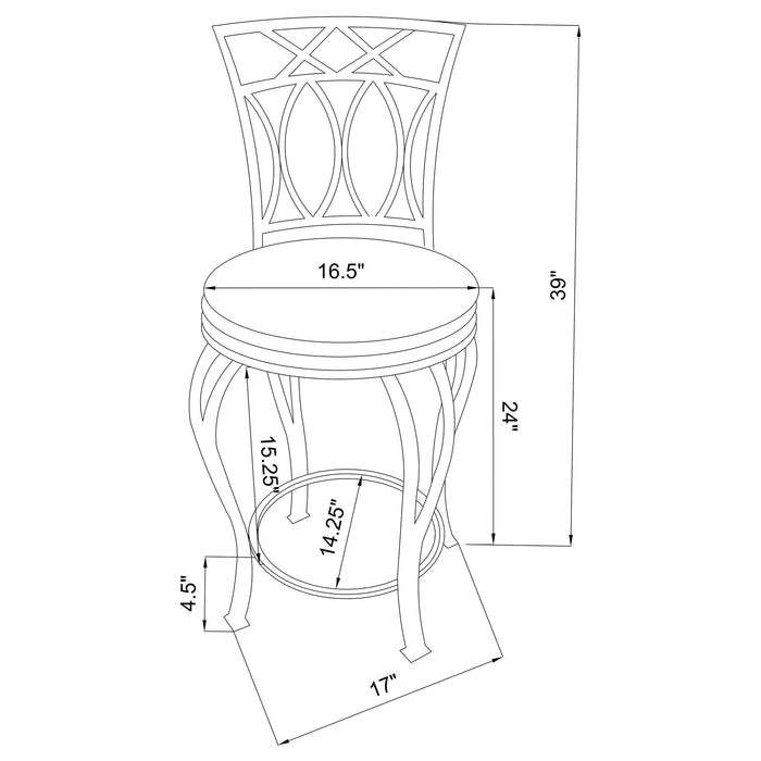 Coaster Adamsville Upholstered Swivel Bar Stool Black Counter Height