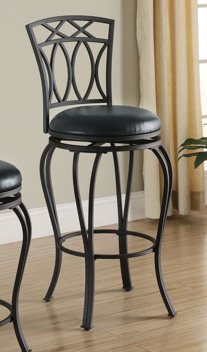 Coaster Adamsville Upholstered Swivel Bar Stool Black Counter Height