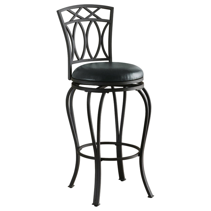 Coaster Adamsville Upholstered Swivel Bar Stool Black Swivel