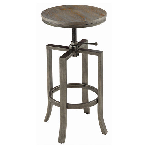 Coaster Bartlett Adjustable Height Swivel Bar Stools Brushed Nutmeg and Slate Grey (Set of 2) Default Title