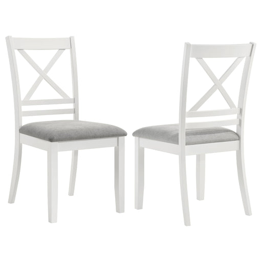 Coaster Hollis Cross Back Wood Dining Side Chair White (Set of 2) Default Title