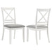 Coaster Hollis Cross Back Wood Dining Side Chair White (Set of 2) Default Title