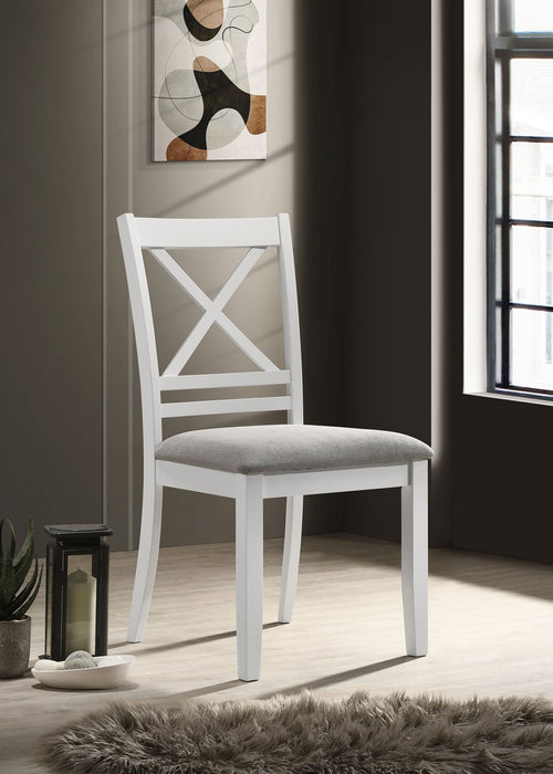 Coaster Hollis Cross Back Wood Dining Side Chair White (Set of 2) Default Title