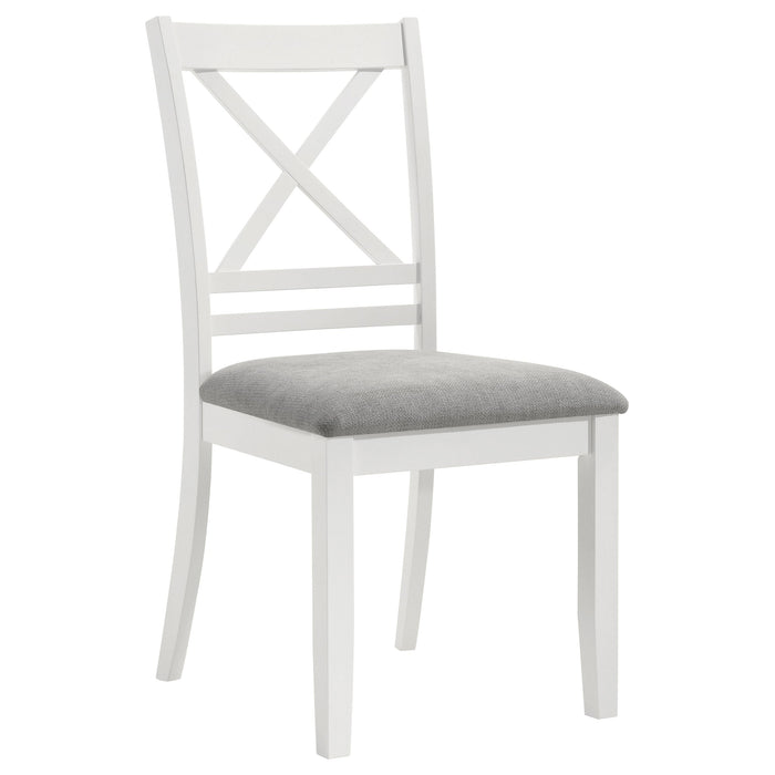 Coaster Hollis Cross Back Wood Dining Side Chair White (Set of 2) Default Title