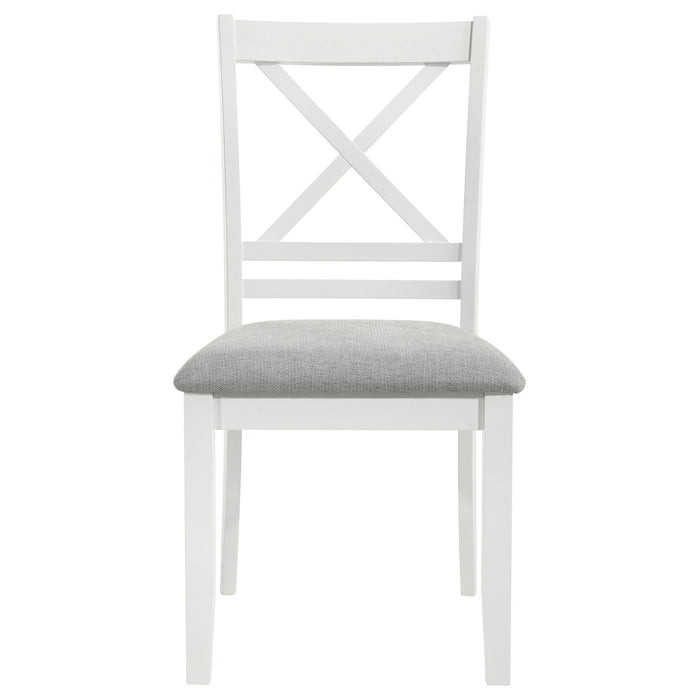 Coaster Hollis Cross Back Wood Dining Side Chair White (Set of 2) Default Title