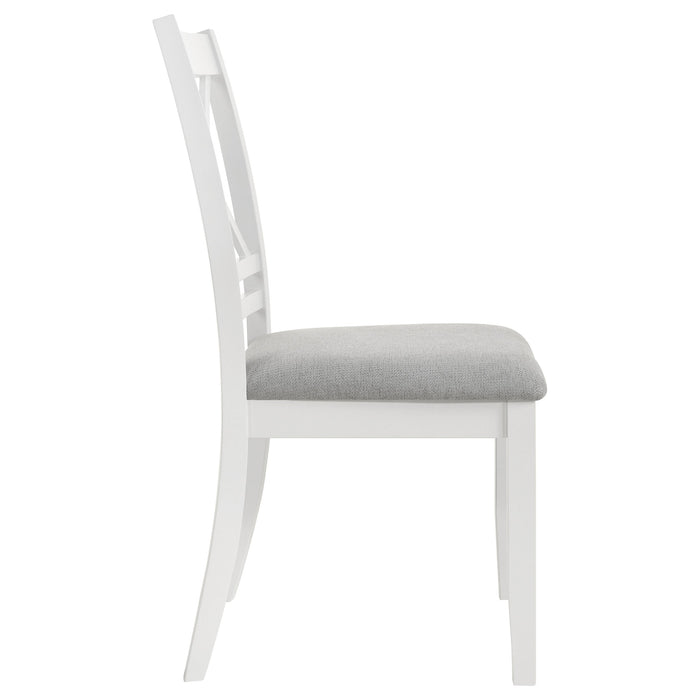 Coaster Hollis Cross Back Wood Dining Side Chair White (Set of 2) Default Title