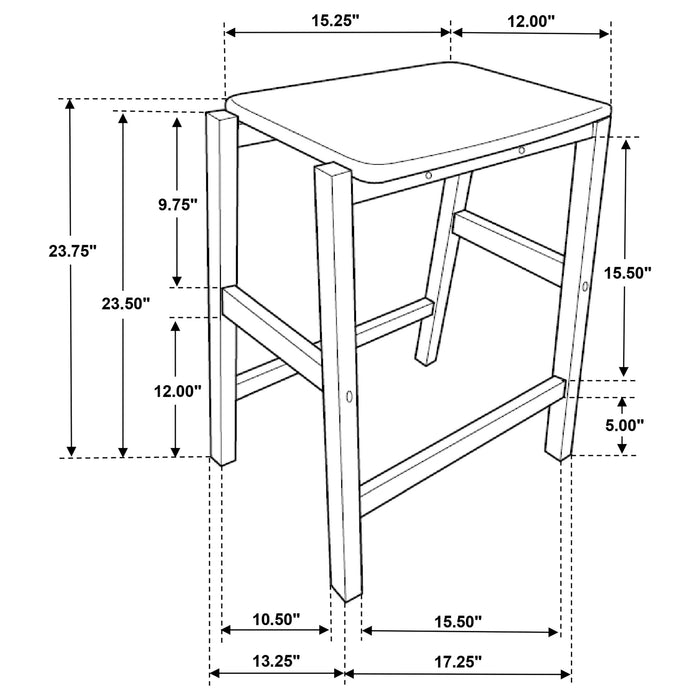 Coaster Hollis 3-piece Kitchen Island Counter Height Table with Stools Brown and White Default Title