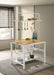 Coaster Hollis Kitchen Island Counter Height Table with Pot Rack Brown and White Default Title