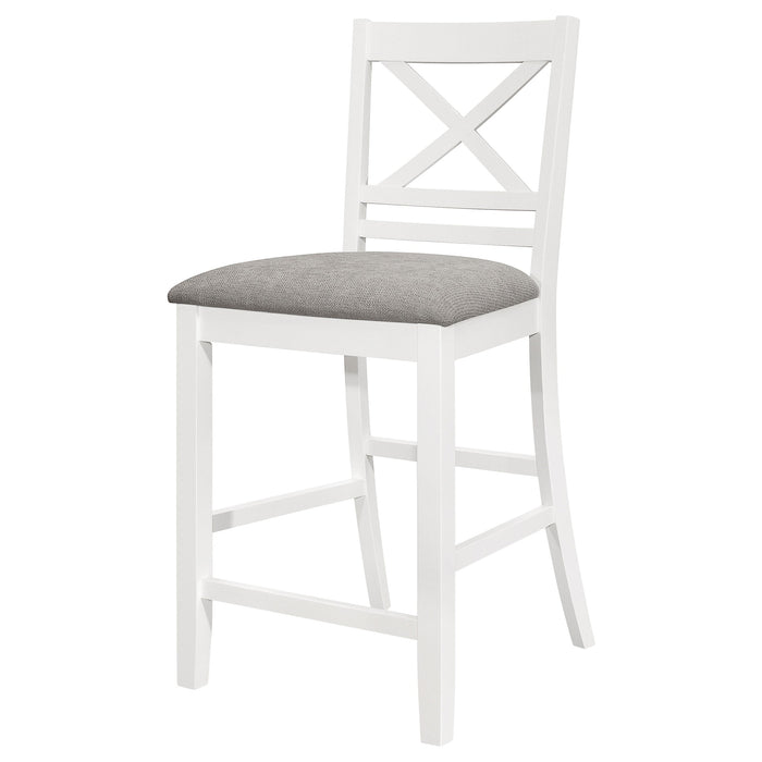 Coaster Hollis X-Back Counter Height Dining Chairs White and Grey (Set of 2) Default Title