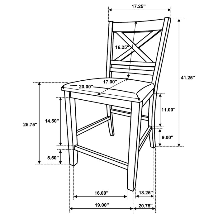 Coaster Hollis X-Back Counter Height Dining Chairs White and Grey (Set of 2) Default Title