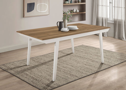 Coaster Nogales Rectangular Wood Dining Table Natural Acacia and Off White Default Title