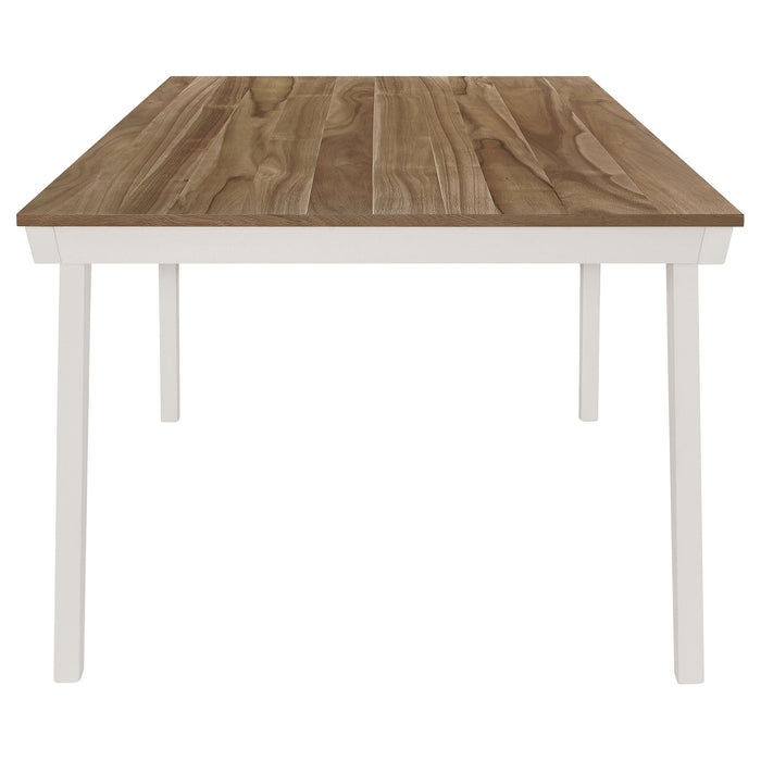 Coaster Nogales Rectangular Wood Dining Table Natural Acacia and Off White Default Title