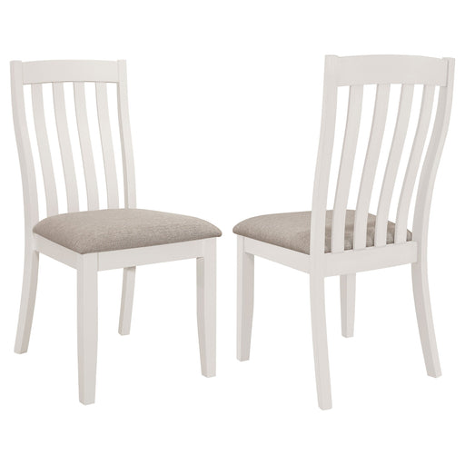 Coaster Nogales Vertical Slat Back Dining Side Chair Off White (Set of 2) Default Title