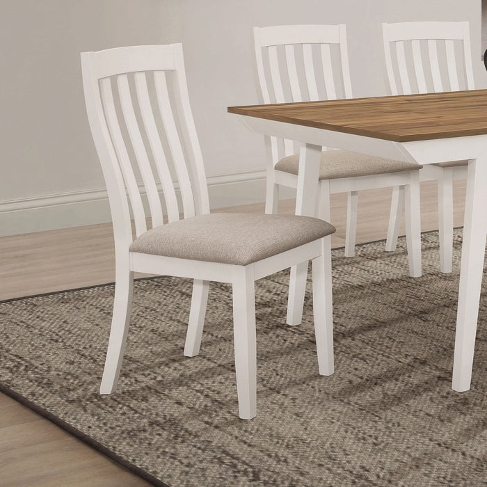 Coaster Nogales Vertical Slat Back Dining Side Chair Off White (Set of 2) Default Title