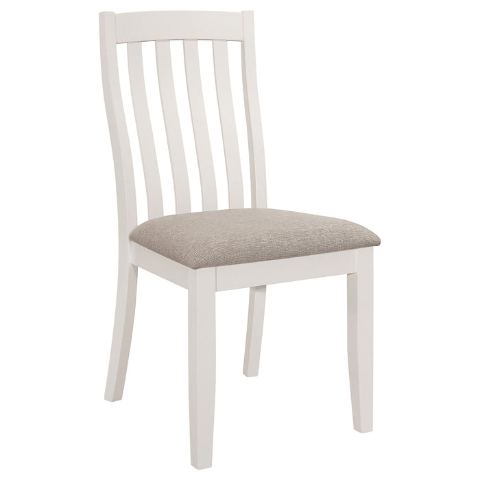 Coaster Nogales Vertical Slat Back Dining Side Chair Off White (Set of 2) Default Title