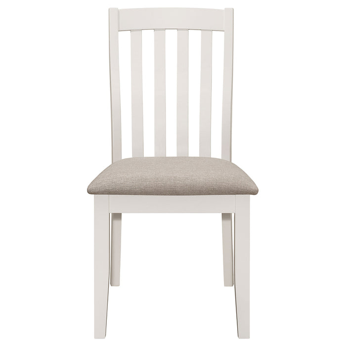 Coaster Nogales Vertical Slat Back Dining Side Chair Off White (Set of 2) Default Title