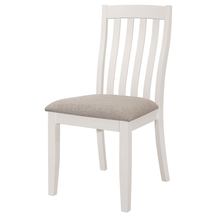 Coaster Nogales Vertical Slat Back Dining Side Chair Off White (Set of 2) Default Title