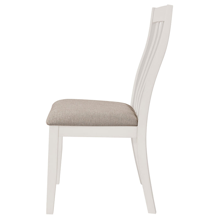 Coaster Nogales Vertical Slat Back Dining Side Chair Off White (Set of 2) Default Title