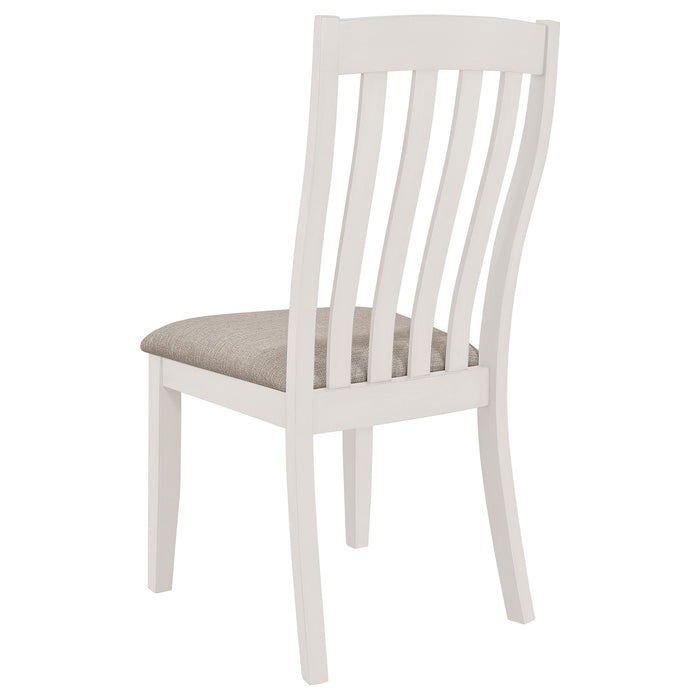 Coaster Nogales Vertical Slat Back Dining Side Chair Off White (Set of 2) Default Title