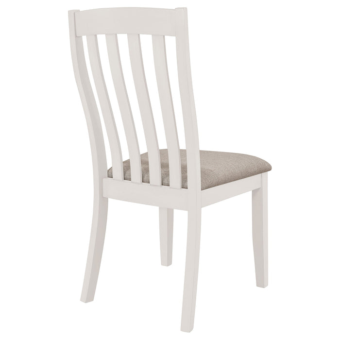 Coaster Nogales Vertical Slat Back Dining Side Chair Off White (Set of 2) Default Title