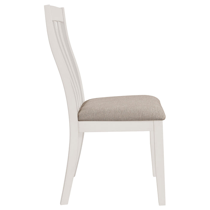 Coaster Nogales Vertical Slat Back Dining Side Chair Off White (Set of 2) Default Title