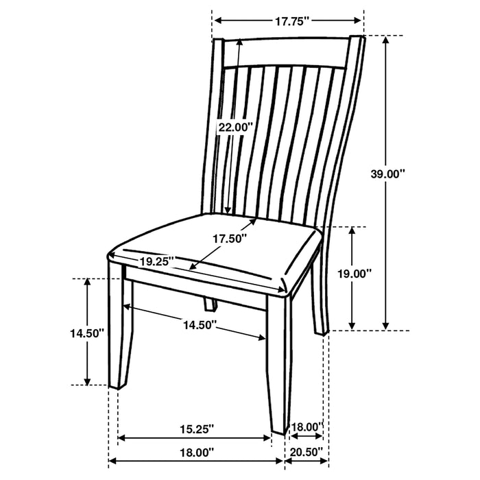 Coaster Nogales Vertical Slat Back Dining Side Chair Off White (Set of 2) Default Title