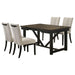 Coaster Malia Rectangular Dining Table Set with Refractory Extension Leaf Beige and Black Set of 5