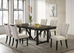 Coaster Malia Rectangular Dining Table Set with Refractory Extension Leaf Beige and Black Set of 7