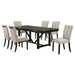 Coaster Malia Rectangular Dining Table Set with Refractory Extension Leaf Beige and Black Set of 7