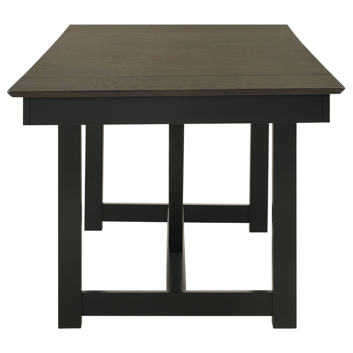 Coaster Malia Rectangular Dining Table with Refractory Extension Leaf Black Default Title