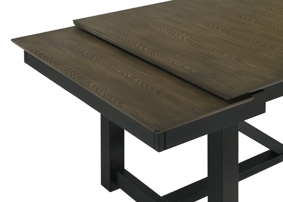 Coaster Malia Rectangular Dining Table with Refractory Extension Leaf Black Default Title