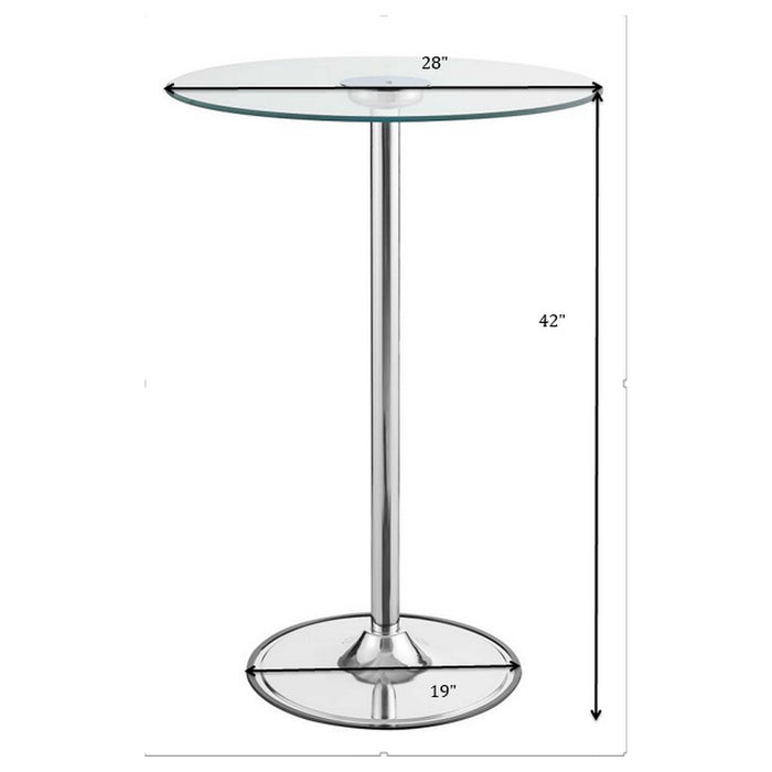 Coaster Thea LED Bar Table Chrome and Clear Default Title