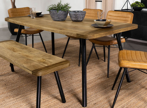 Coaster Maverick Rectangular Tapered Legs Dining Table Natural Mango and Black Default Title