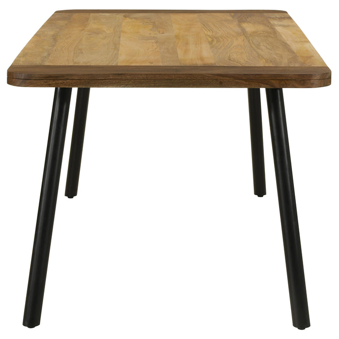 Coaster Maverick Rectangular Tapered Legs Dining Table Natural Mango and Black Default Title