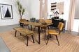 Coaster Maverick Rectangular Tapered Legs Dining Table Natural Mango and Black Default Title