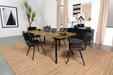 Coaster Maverick Rectangular Tapered Legs Dining Table Natural Mango and Black Default Title