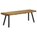 Coaster Maverick Rectangular Dining Bench Natural Mango and Black Default Title