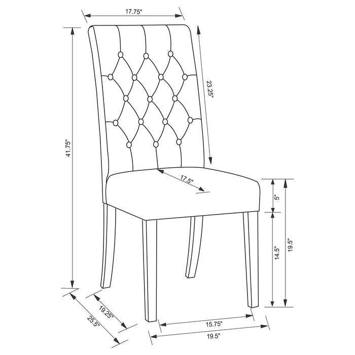 Coaster Douglas Tufted Back Dining Chairs Vineyard Oak (Set of 2) Default Title