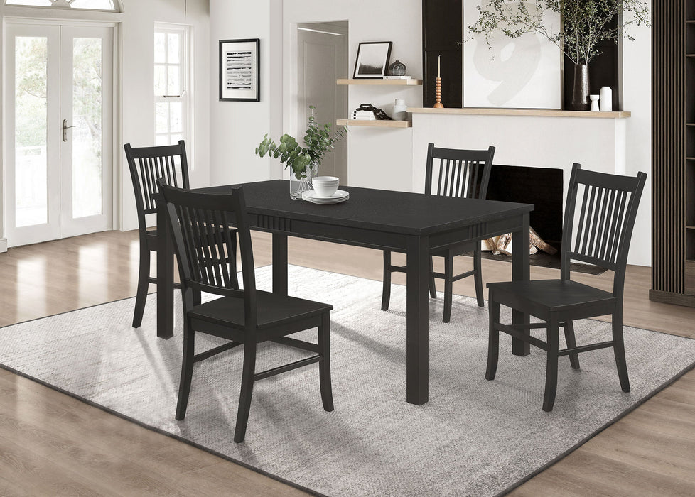 Coaster Marbrisa Rectangular Dining Table Set Matte Black Set of 7