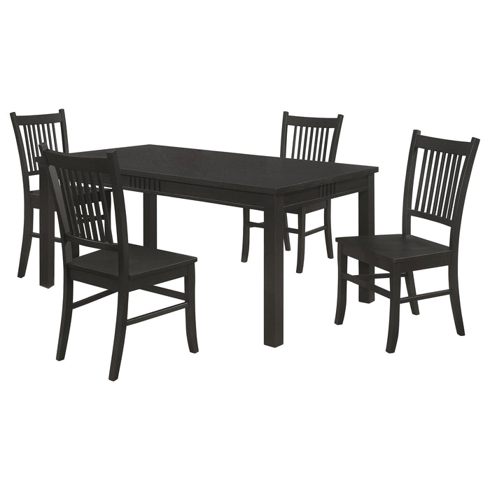 Coaster Marbrisa Rectangular Dining Table Set Matte Black Set of 5