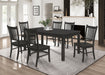 Coaster Marbrisa Rectangular Dining Table Set Matte Black Set of 7