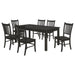 Coaster Marbrisa Rectangular Dining Table Set Matte Black Set of 7