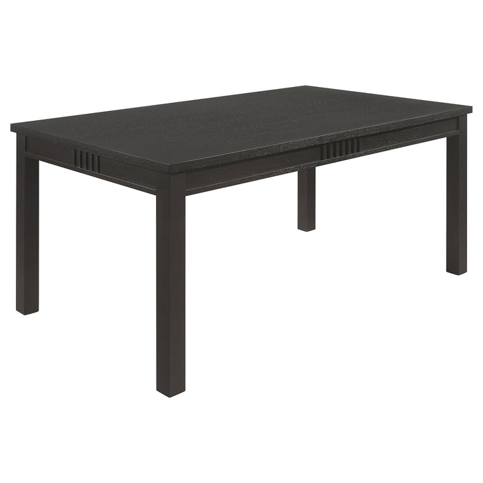 Coaster Marbrisa Rectangular Dining Table Set Matte Black Set of 7