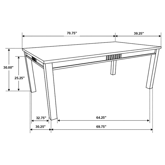 Coaster Marbrisa Rectangular Dining Table Set Matte Black Set of 7