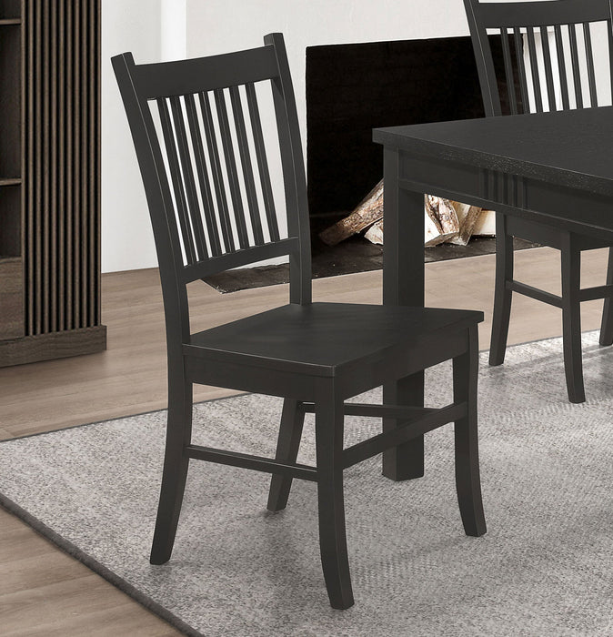 Coaster Marbrisa Slat Back Dining Side Chair Matte Black (Set of 2) Default Title