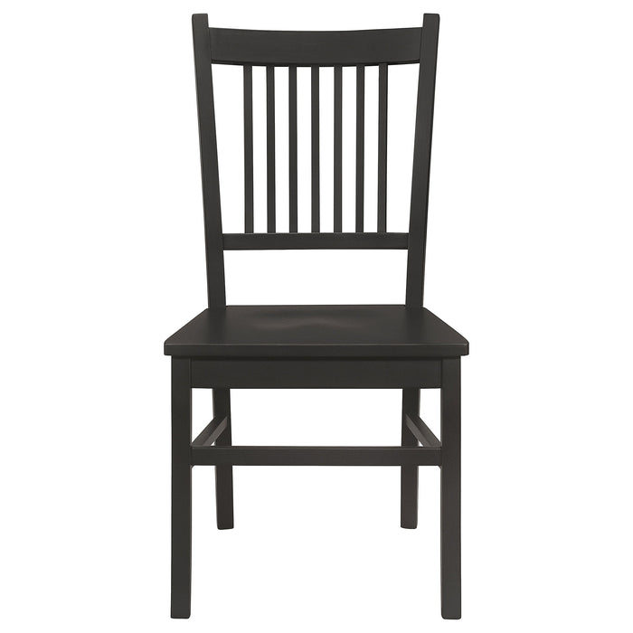 Coaster Marbrisa Slat Back Dining Side Chair Matte Black (Set of 2) Default Title