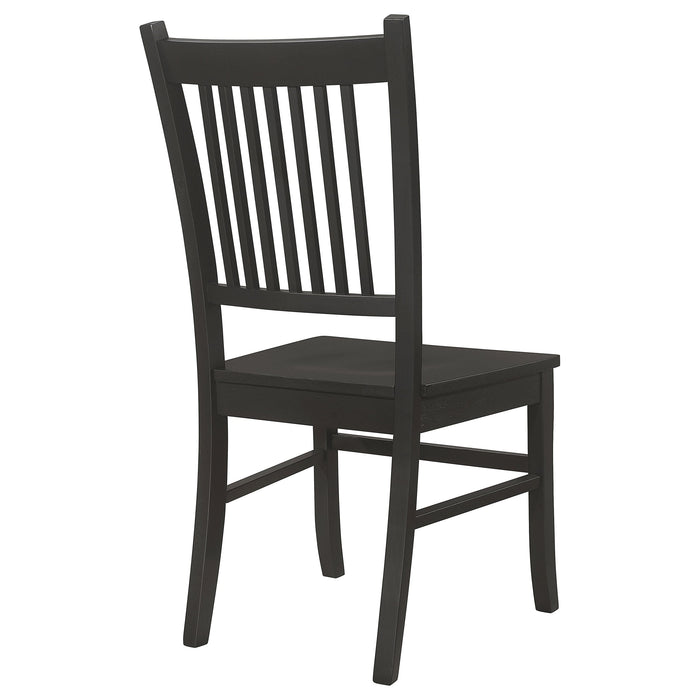 Coaster Marbrisa Slat Back Dining Side Chair Matte Black (Set of 2) Default Title