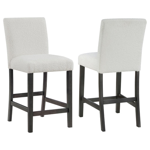 Coaster Alba Boucle Upholstered Counter Height Dining Chair White and Charcoal Grey (Set of 2) White