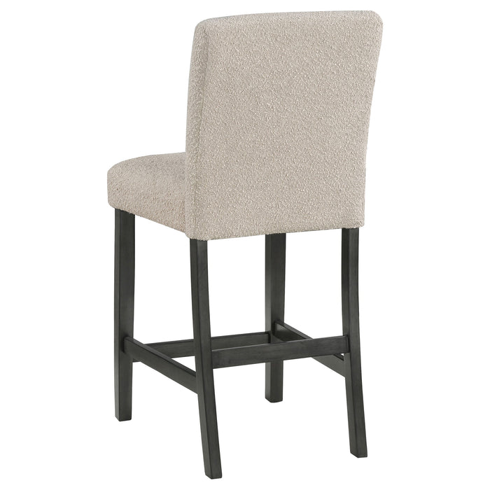 Coaster Alba Boucle Upholstered Counter Height Dining Chair White and Charcoal Grey (Set of 2) Grey