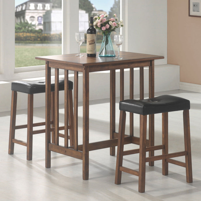 Coaster Oleander 3-piece Counter Height Dining Table Set Nut Brown Default Title